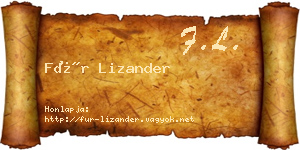 Für Lizander névjegykártya